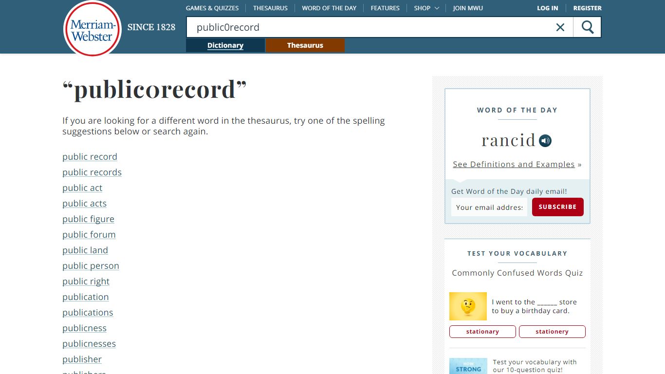 Public record Definition & Meaning | Merriam-Webster Legal